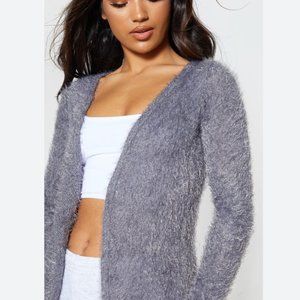 NWT Simply Styled Gray Missy Eyelash Cardigan, Large